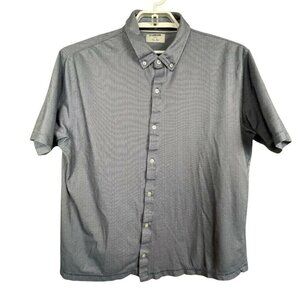 Linksoul Men's size XXL‎ Gray White Striped Button Up Short Sleeve Shirt